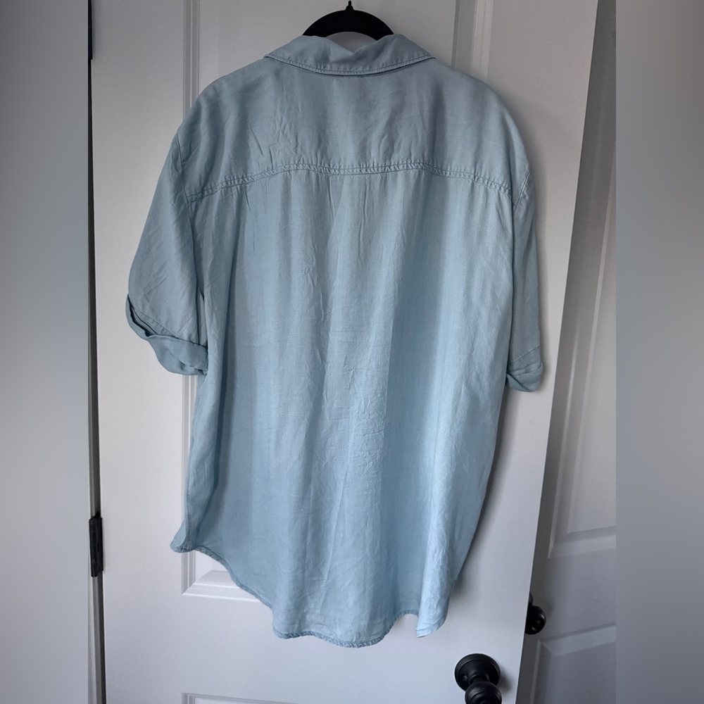 aerie Soft Light Blue Button-Down Shirt - Picture 5 of 5